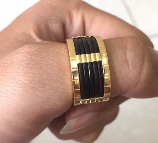 Nhẫn 5 Lông Voi phong thủy làm tay đẹp vàng 18k (lông fake)-kimminhkhoi